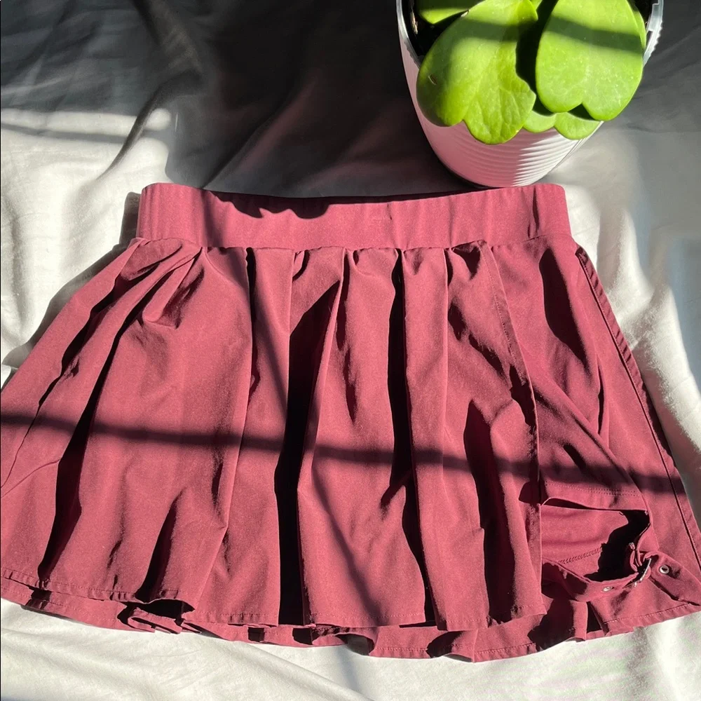 Chic Maroon Skater Skirt - Picture 1 of 5